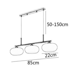Nordic Glass Pendant Light Kreatywna lampa sufitowa z kutego żelaza