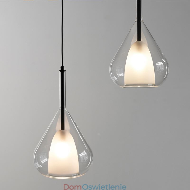 Wisząca lampa nowoczesna minimalistyczna podwójna szklana lampa sufitowa