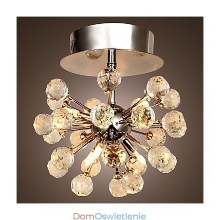 Nowoczesny współczesny kryształowy mini styl chromowany metalowy żyrandol montowany na płasko