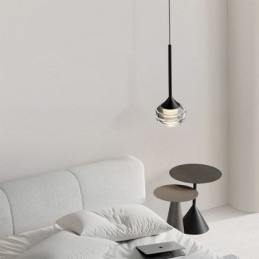 Prosta szklana lampa wisząca, czarne dekoracyjne lampy sufitowe