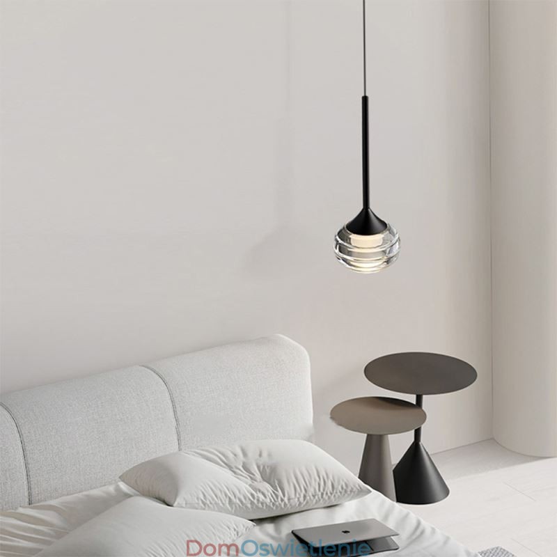 Prosta szklana lampa wisząca, czarne dekoracyjne lampy sufitowe