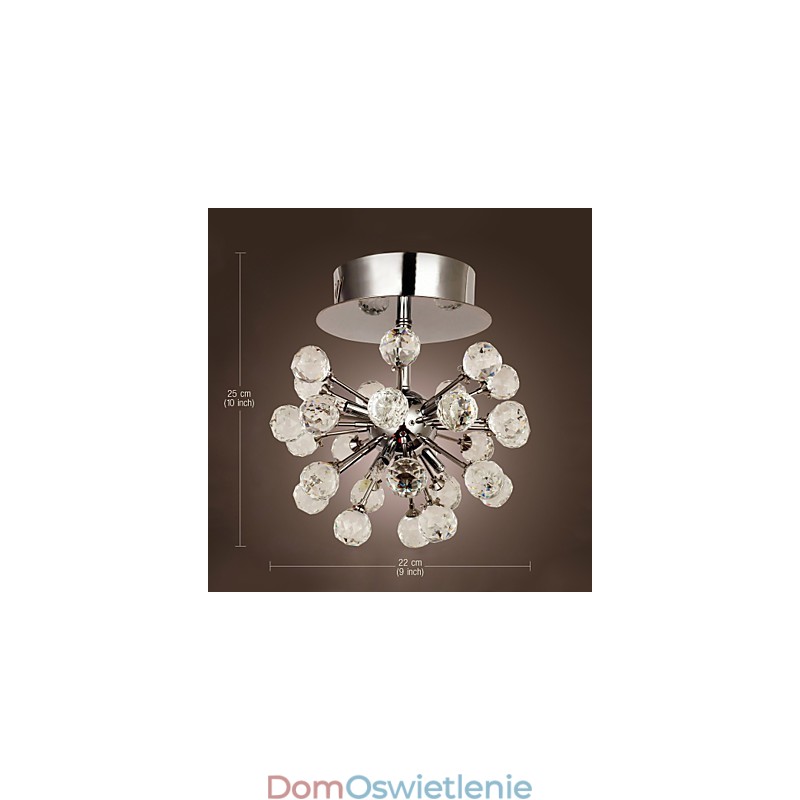 Nowoczesny współczesny kryształowy mini styl chromowany metalowy żyrandol montowany na płasko