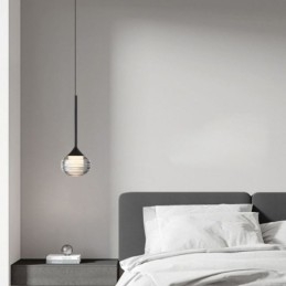 Prosta szklana lampa wisząca, czarne dekoracyjne lampy sufitowe