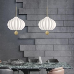 Nowoczesna biała szklana lampa wisząca w kształcie kuli, minimalistyczna lampa sufitowa