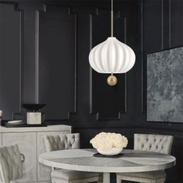 Nowoczesna biała szklana lampa wisząca w kształcie kuli, minimalistyczna lampa sufitowa