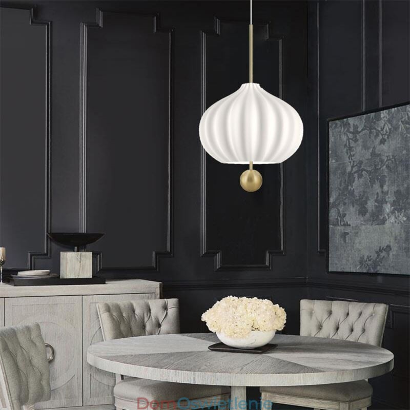 Nowoczesna biała szklana lampa wisząca w kształcie kuli, minimalistyczna lampa sufitowa