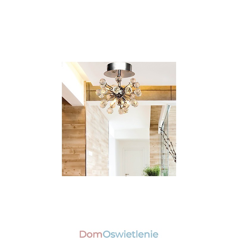 Nowoczesny współczesny kryształowy mini styl chromowany metalowy żyrandol montowany na płasko