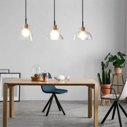 Nowoczesna prosta lampa wisząca, szkło przepuszczające wodę, 3 lampy sufitowe, lampka nocna