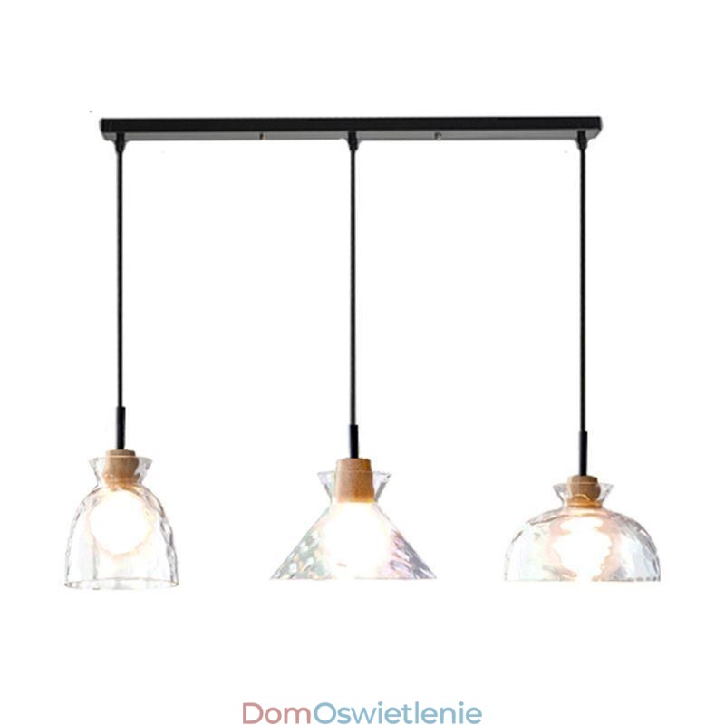 Nowoczesna prosta lampa wisząca, szkło przepuszczające wodę, 3 lampy sufitowe, lampka nocna