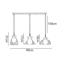 Nowoczesna prosta lampa wisząca, szkło przepuszczające wodę, 3 lampy sufitowe, lampka nocna