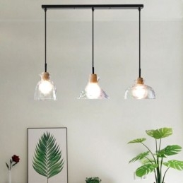Nowoczesna prosta lampa wisząca, szkło przepuszczające wodę, 3 lampy sufitowe, lampka nocna