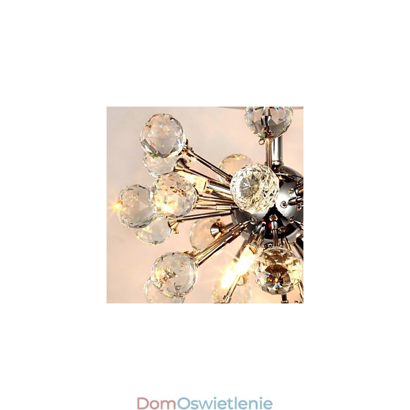 Nowoczesny współczesny kryształowy mini styl chromowany metalowy żyrandol montowany na płasko