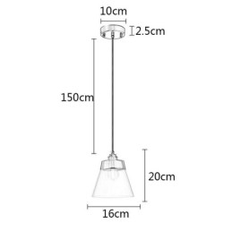 Nowoczesna lampa wisząca ze szkła, pojedyncza lampa wisząca z kloszem z przezroczystego szkła