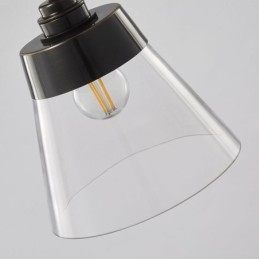 Nowoczesna lampa wisząca ze szkła, pojedyncza lampa wisząca z kloszem z przezroczystego szkła