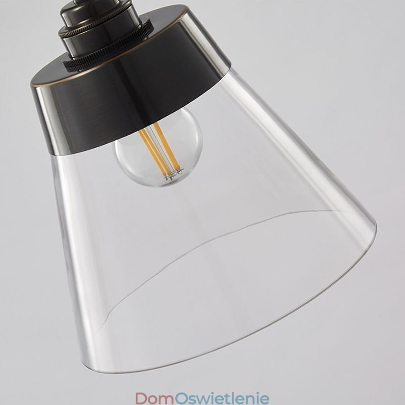 Nowoczesna lampa wisząca ze szkła, pojedyncza lampa wisząca z kloszem z przezroczystego szkła
