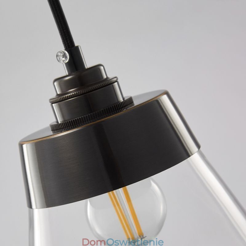 Nowoczesna lampa wisząca ze szkła, pojedyncza lampa wisząca z kloszem z przezroczystego szkła