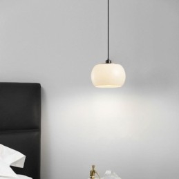 Nowoczesna szklana lampa wisząca w kształcie dyni