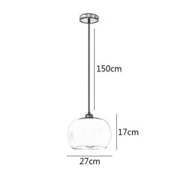 Nowoczesna szklana lampa wisząca w kształcie dyni