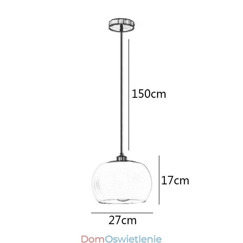 Nowoczesna szklana lampa wisząca w kształcie dyni