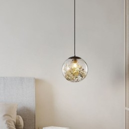 Szklana kula wisząca lampa liście świąteczne oświetlenie wiszące