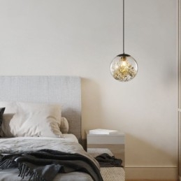 Szklana kula wisząca lampa liście świąteczne oświetlenie wiszące