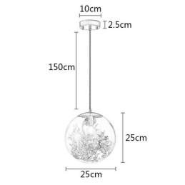 Szklana kula wisząca lampa liście świąteczne oświetlenie wiszące