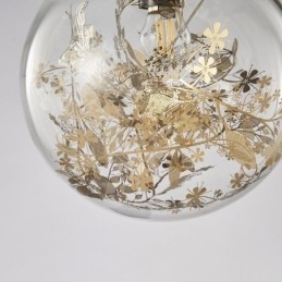 Szklana kula wisząca lampa liście świąteczne oświetlenie wiszące