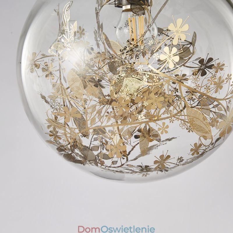 Szklana kula wisząca lampa liście świąteczne oświetlenie wiszące