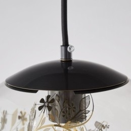 Szklana kula wisząca lampa liście świąteczne oświetlenie wiszące