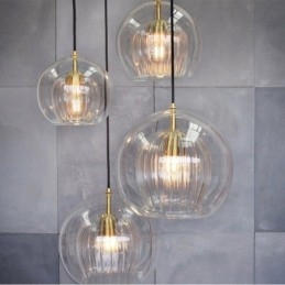 Nowoczesna szklana lampa wisząca pojedyncza głowica