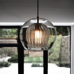 Nowoczesna szklana lampa wisząca pojedyncza głowica
