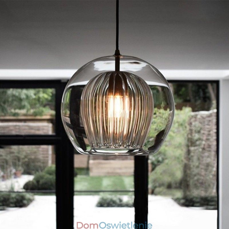 Nowoczesna szklana lampa wisząca pojedyncza głowica
