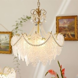Europejska szklana lampa wisząca Post Modern Leaf wisząca lampa