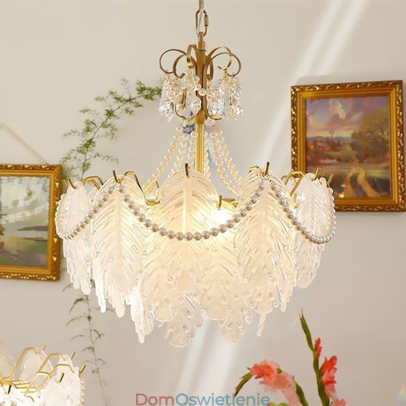 Europejska szklana lampa wisząca Post Modern Leaf wisząca lampa