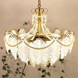 Europejska szklana lampa wisząca Post Modern Leaf wisząca lampa
