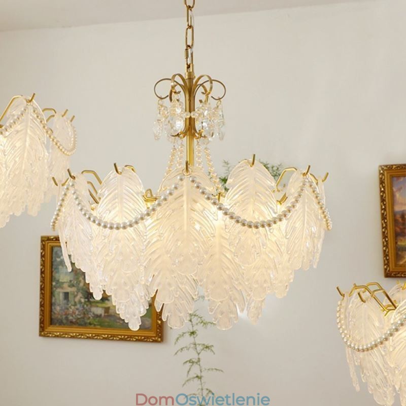 Europejska szklana lampa wisząca Post Modern Leaf wisząca lampa