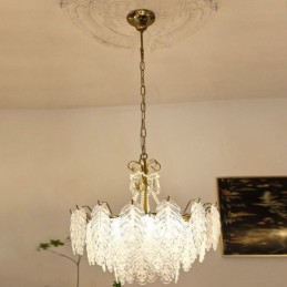 Elegancka szklana lampa wisząca Liść wiszący