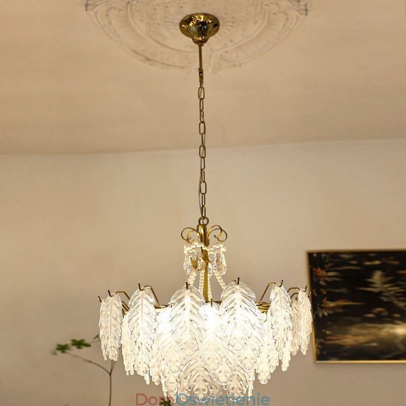 Elegancka szklana lampa wisząca Liść wiszący