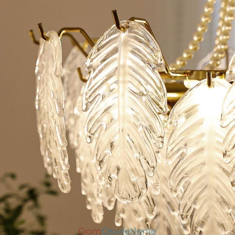 Elegancka szklana lampa wisząca Liść wiszący