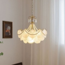 Europejska szklana lampa wisząca Elegancka lampa wisząca w kształcie muszli