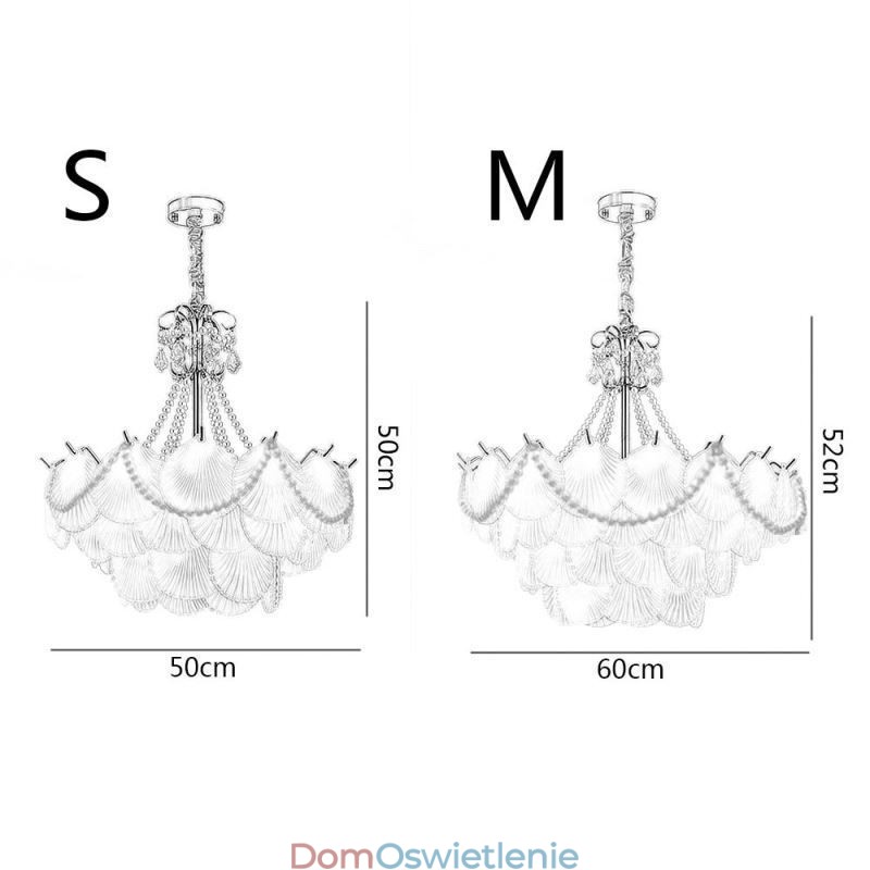 Europejska szklana lampa wisząca Elegancka lampa wisząca w kształcie muszli
