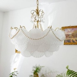 Europejska szklana lampa wisząca Elegancka lampa wisząca w kształcie muszli