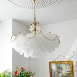 Europejska szklana lampa wisząca Elegancka lampa wisząca w kształcie muszli