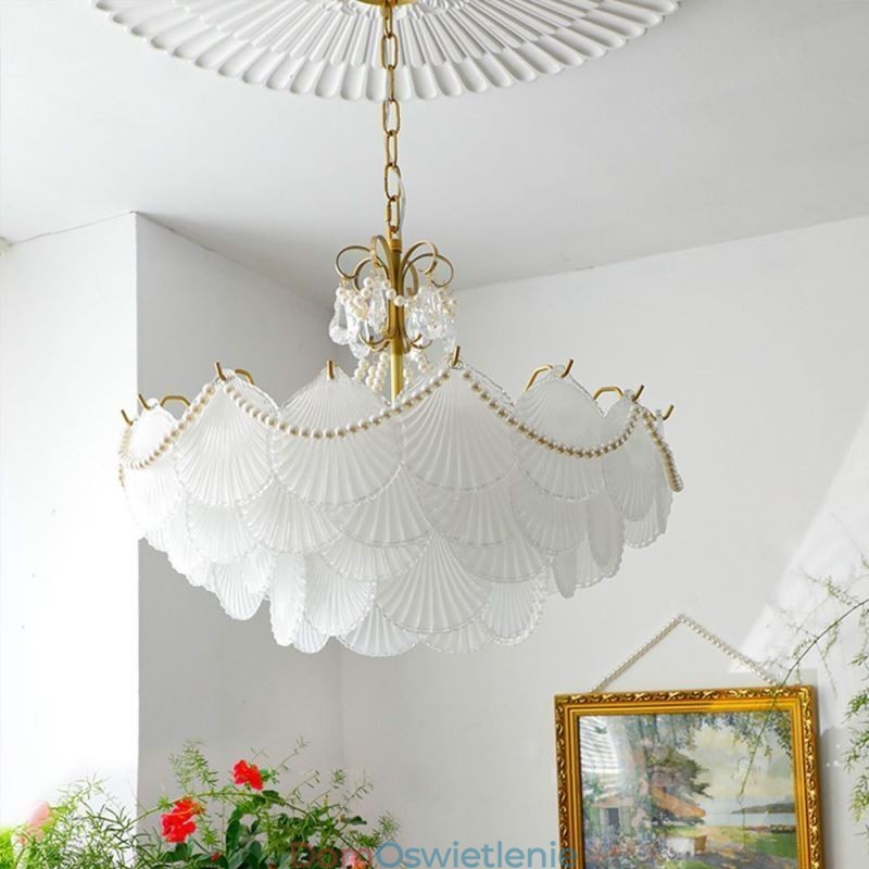 Europejska szklana lampa wisząca Elegancka lampa wisząca w kształcie muszli