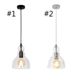 Nowoczesna lampa wisząca z żelaza, szklana tykwa, lampa wisząca