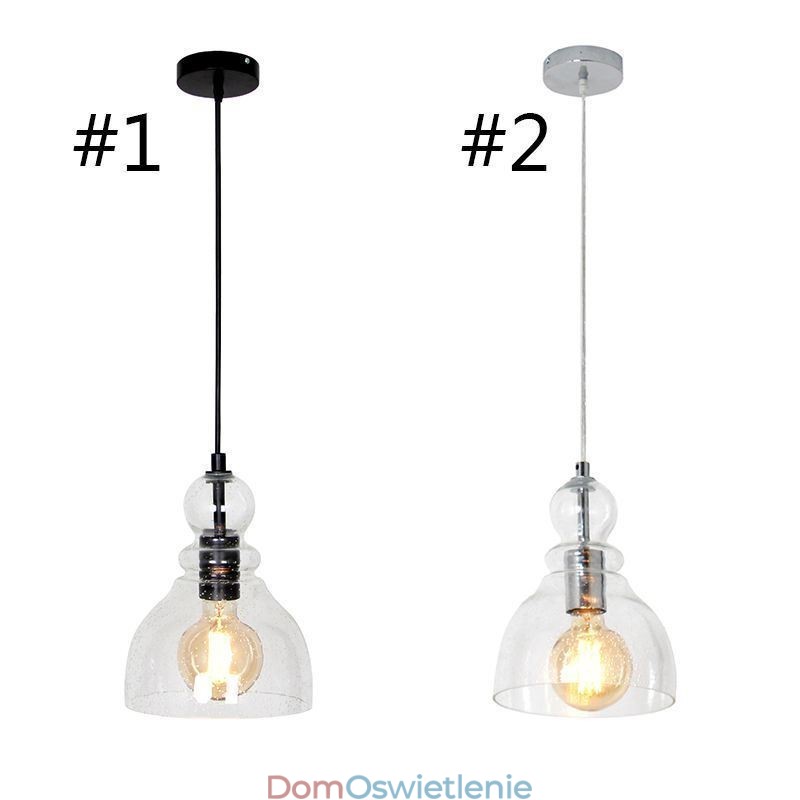 Nowoczesna lampa wisząca z żelaza, szklana tykwa, lampa wisząca
