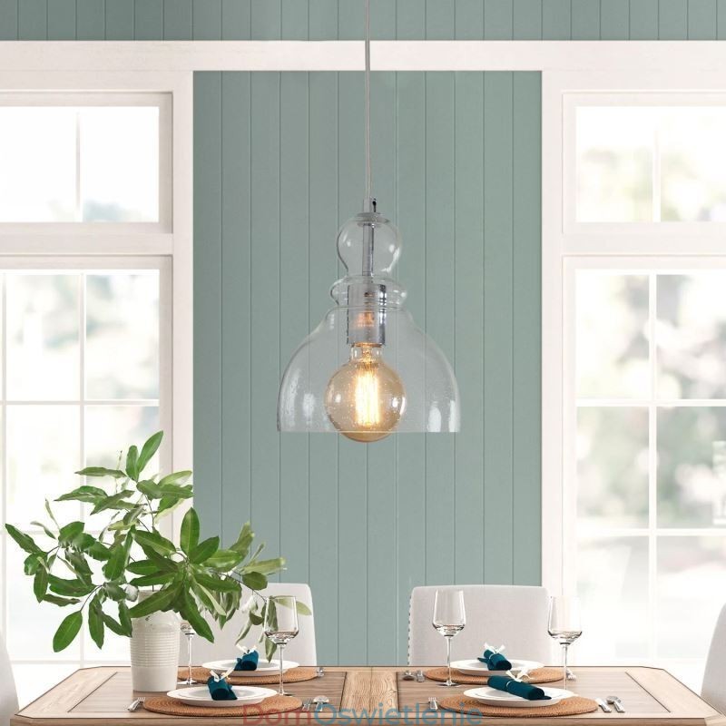 Nowoczesna lampa wisząca z żelaza, szklana tykwa, lampa wisząca