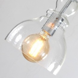 Nowoczesna lampa wisząca z żelaza, szklana tykwa, lampa wisząca