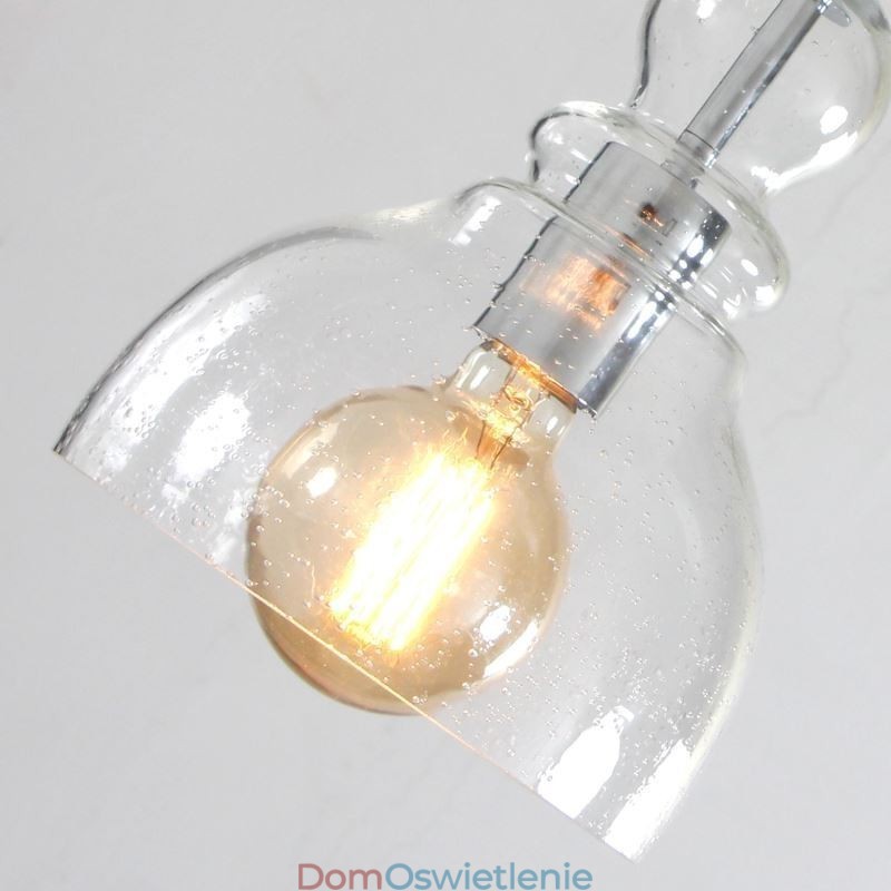 Nowoczesna lampa wisząca z żelaza, szklana tykwa, lampa wisząca