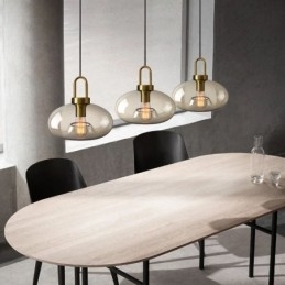 3-punktowa lampa wisząca z kloszem szklanym